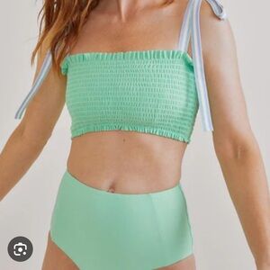 Mint Green Smocked Bikini Set